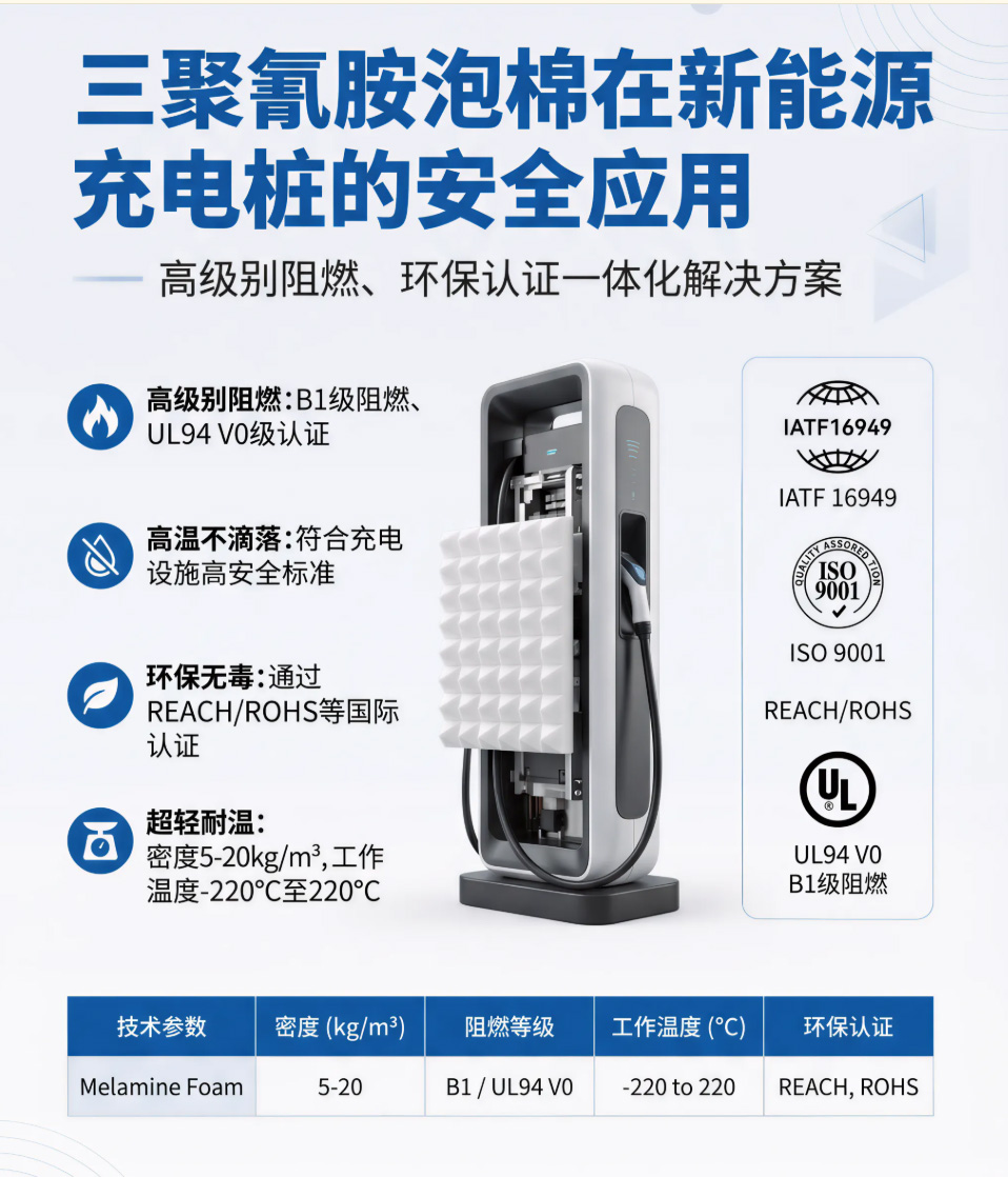 赋能绿色出行:三聚氰胺树脂泡棉在新能源充电桩中的破局与应用 赋能绿色出行:三聚氰胺树脂泡棉在新能源充电桩中的破局与应用